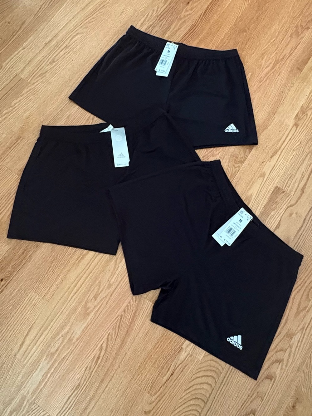 NWT Adidas Women’s Athletic Black 5” Soccer Shorts Size Medium New - 3 Pairs